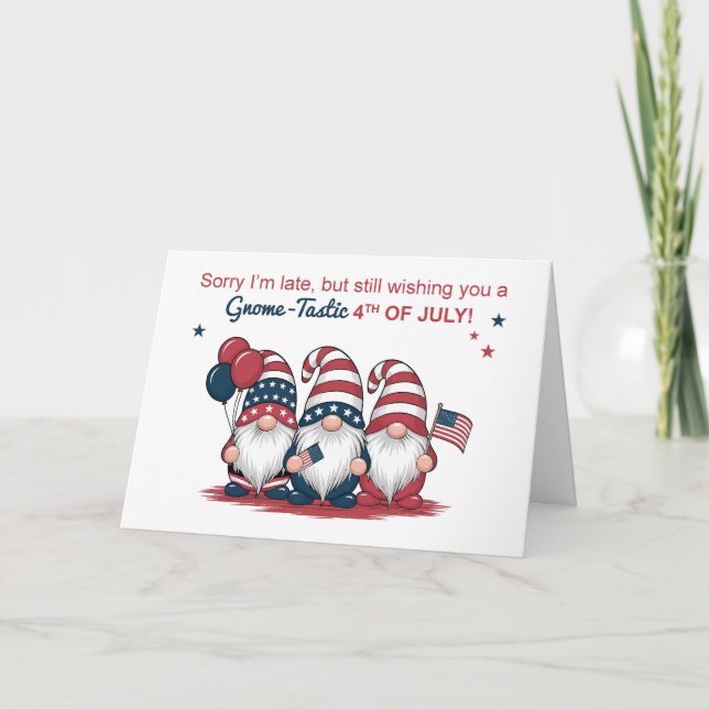 Tarjeta El 4 de julio, un barrio precioso de gnomes (Anverso)