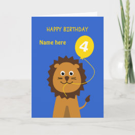 Tarjeta El 4to león del cumpleaños de los niños añade el