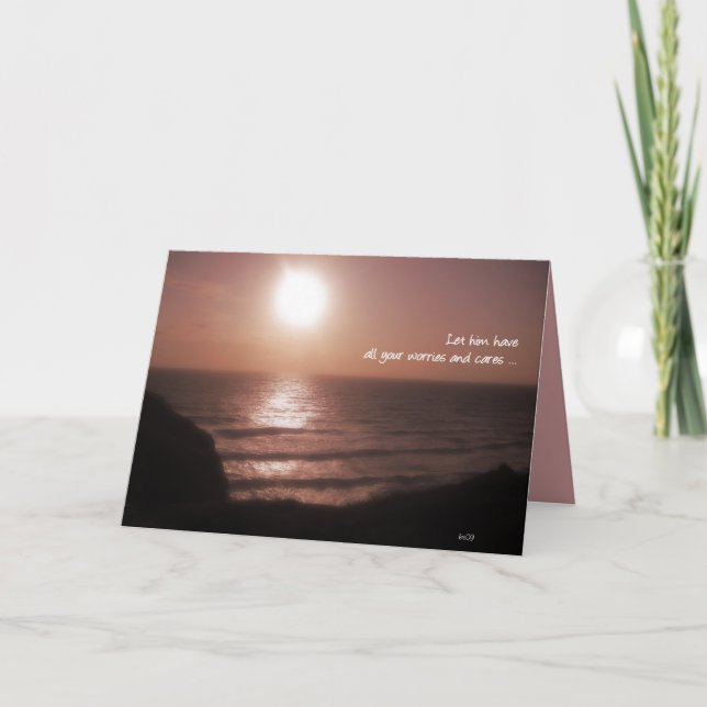 Tarjeta el 5:7 1Peter lo dejó tener todas sus (Anverso)