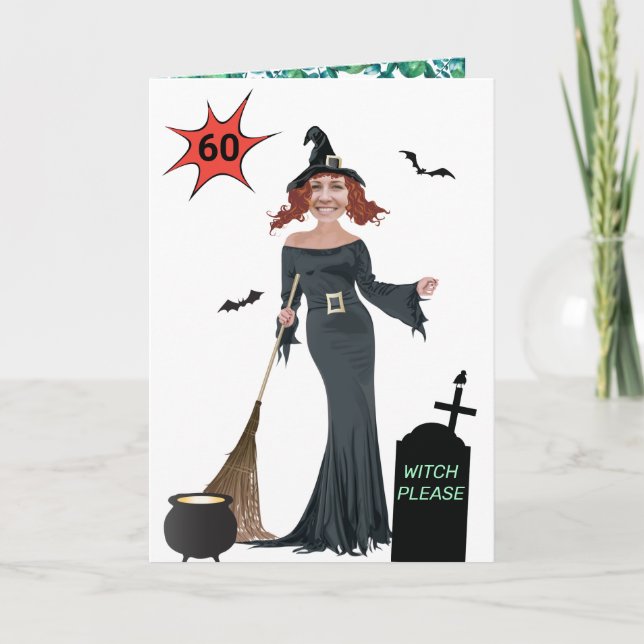 Tarjeta El 60 aniversario de las mujeres 🧙 una bruja dive (Anverso)