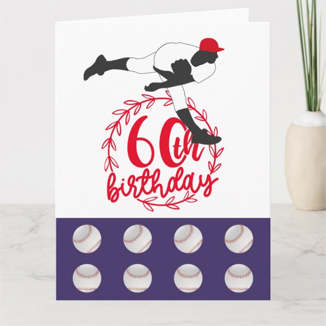Tarjeta El 60 aniversario del béisbol con jugador (Anverso)