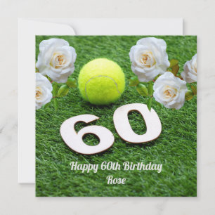 Tarjeta El 60 aniversario del tenis con flores