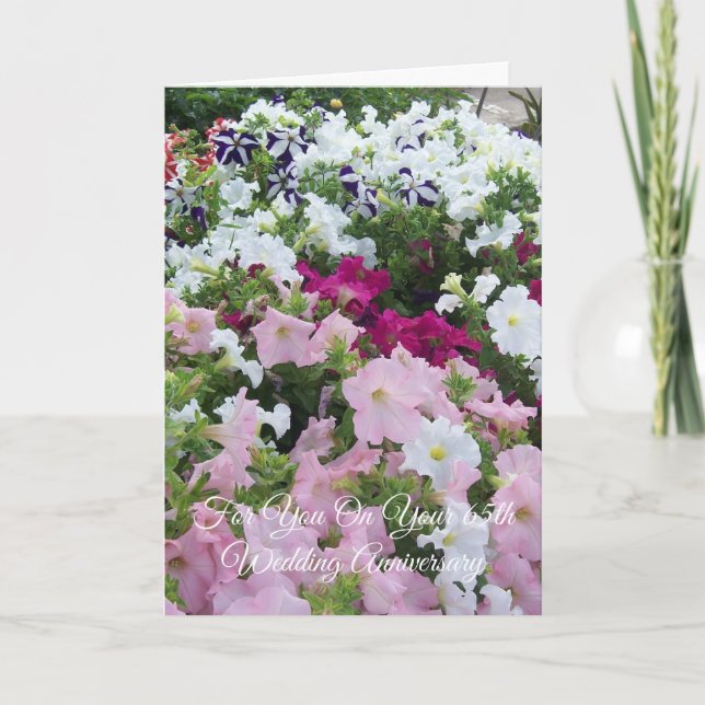 Tarjeta El 65 aniversario Boda personalizado de Petunias (Anverso)