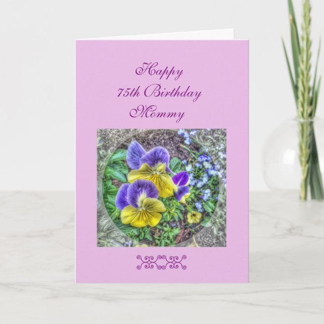 Tarjeta El 75.o cumpleaños de la mamá (Anverso)