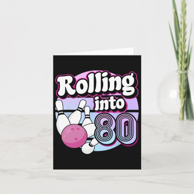 Tarjeta El 80 Bowling 80 cumpleaños (Anverso)