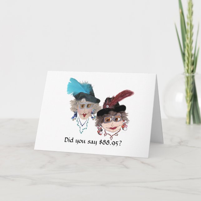 Tarjeta El 89 aniversario humorístico de la mujer (Anverso)