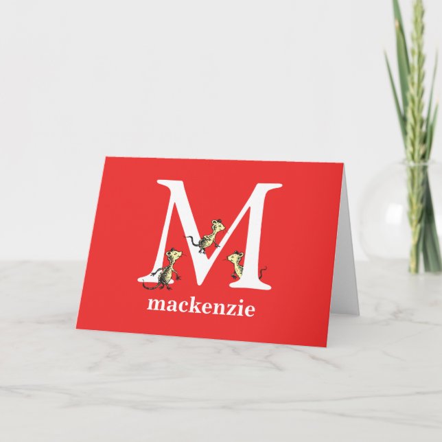 Tarjeta El ABC de Dr. Seuss: Letra M - Blanco | Agrega tu  (Anverso)