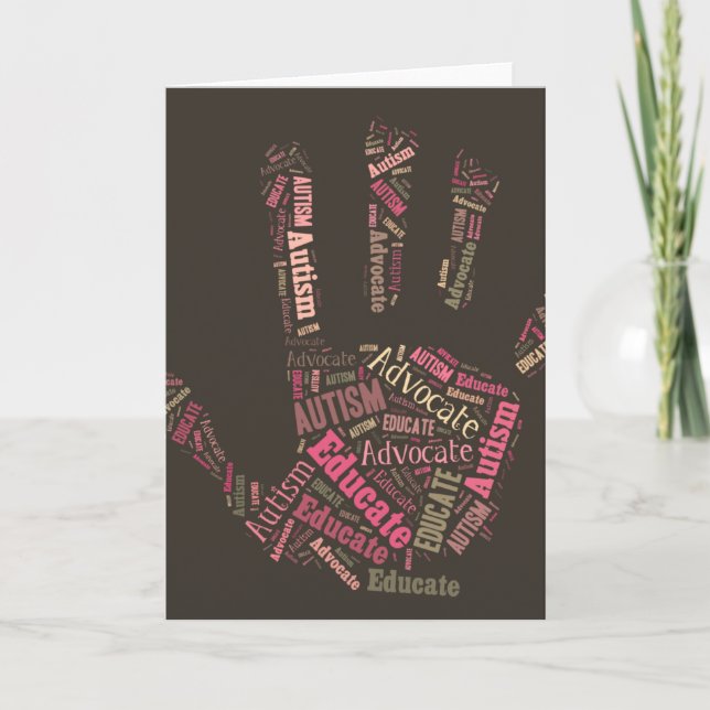 Tarjeta El abogado del autismo y educa la mano GTK de la (Anverso)