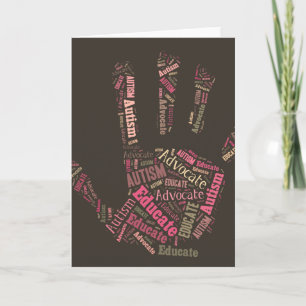 Tarjeta El abogado del autismo y educa la mano GTK de la