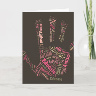 Tarjeta El abogado del autismo y educa la mano GTK de la