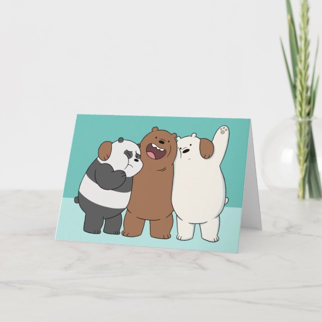 Tarjeta El abrazo del grupo Bare Bears (Anverso)