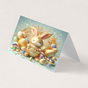 Tarjeta El Abstract Gold Easter Bunny
