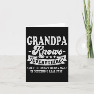 Tarjeta El Abuelo Sabe Todo Lo Divertido Los Padres Día Ho