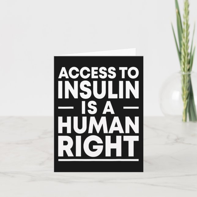 Tarjeta El acceso a la insulina es un premio a la diabetes (Anverso)