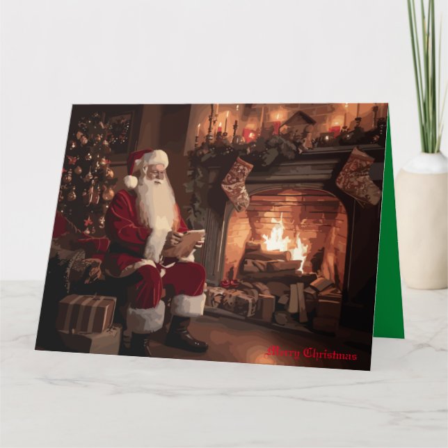 Tarjeta El acogedor rincón de Santa (Anverso)
