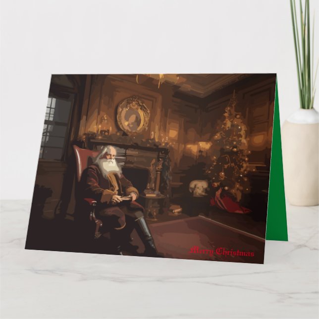 Tarjeta El acogedor rincón de Santa Claus (Anverso)