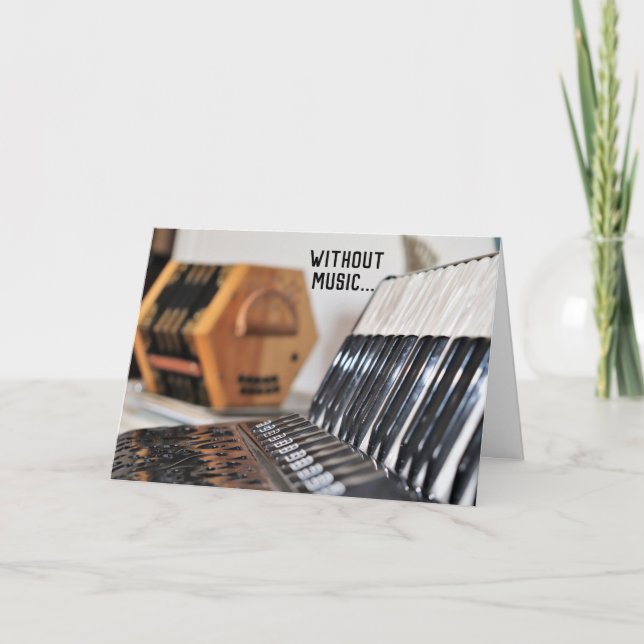 Tarjeta El acordeón de Polka Lover piensa en ti (Anverso)