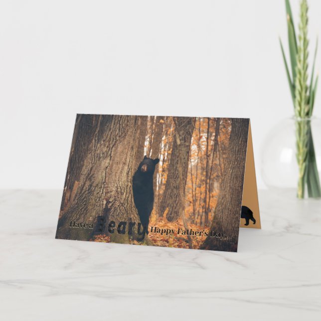Tarjeta El Adorable Día del Padre del Oso Negro (Anverso)