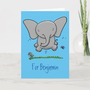 Tarjeta El adorable y adorable ilustracion de elefantes be