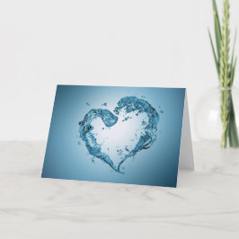 Tarjeta El agua en forma de corazón salpica
