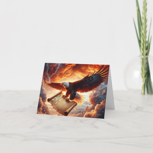 Tarjeta El águila calva atormenta la Constitución de Estad (Anverso)