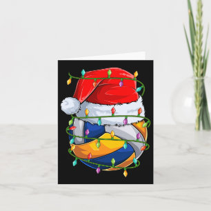 Tarjeta El amante del voleibol Xmas ilumina a Santa Volley