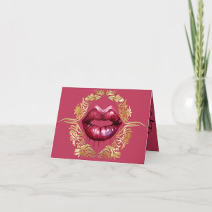 Tarjeta "El Amor Apesta" Labios Rosados Grandes Día de San