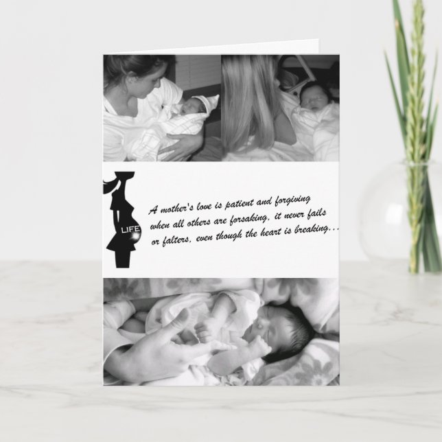 Tarjeta El amor de ambas madres. (Anverso)