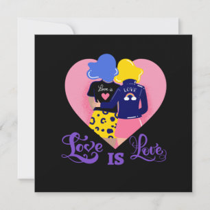 Tarjeta El amor es amor. Amor arcoíris. Orgullo LGBT+. Tar