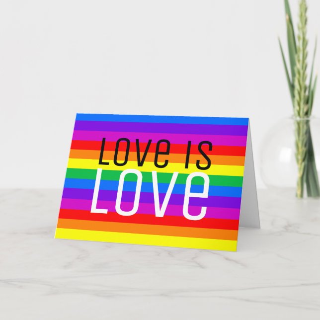 Tarjeta El amor es amor, arcoiris (Anverso)