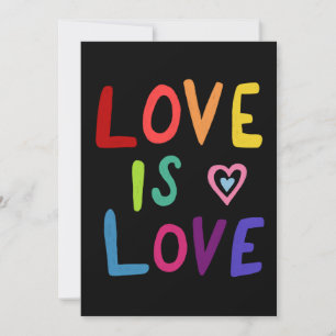 Tarjeta EL AMOR ES AMOR Arcoíris Colorido Orgullo Gay Hech