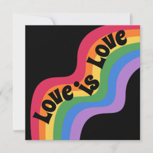 Tarjeta El amor es amor. Orgullo LGBT+. Amor de arcoíris.