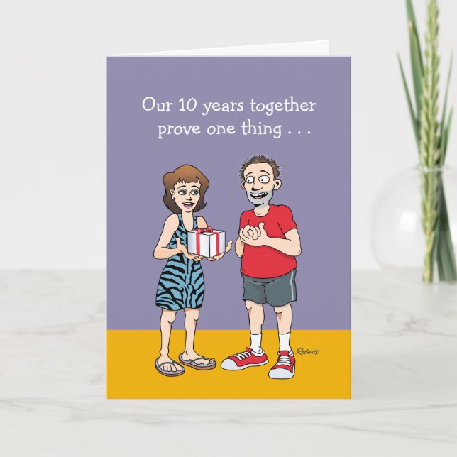 Tarjeta "El amor es ciego" 10° Aniversario Boda (Anverso)
