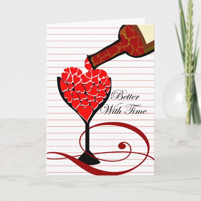 Tarjeta El amor es como el vino, El día de San Valentín de (Anverso)