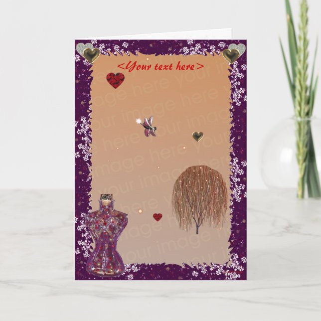 Tarjeta El amor es como la magia... (plantilla de marco de (Anverso)