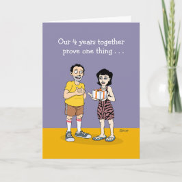 Tarjeta El amor es cuarto aniversario Boda