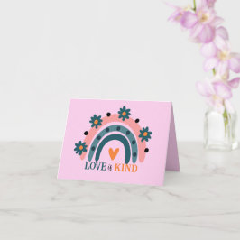 TARJETA EL AMOR ES DE COLOR AMABLE ROSA BOHO RAINBOW VALEN