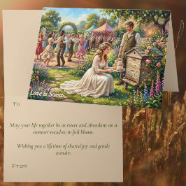 Tarjeta El amor es dulce Abeja Boda Folclore Británico Nat