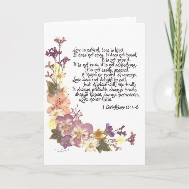 Tarjeta El amor es paciente (Anverso)