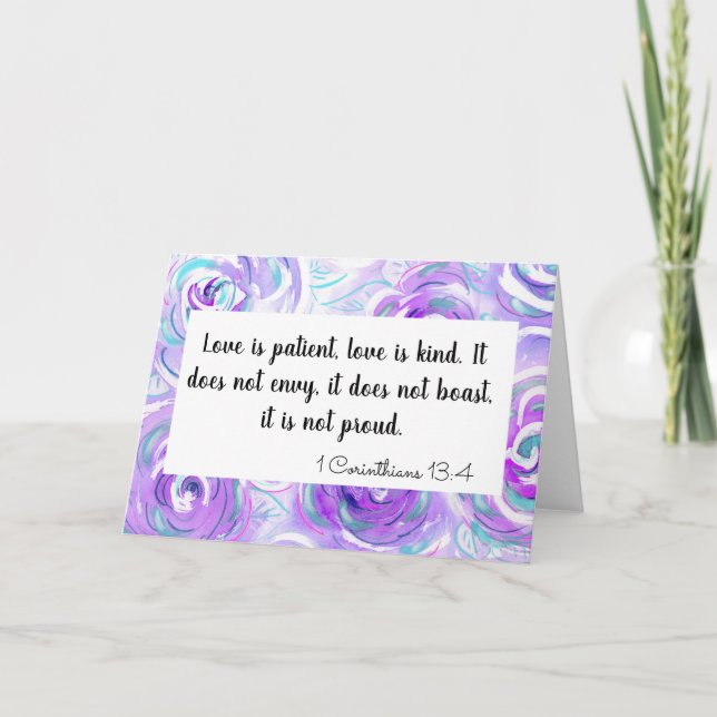 Tarjeta El amor es paciente (Anverso)