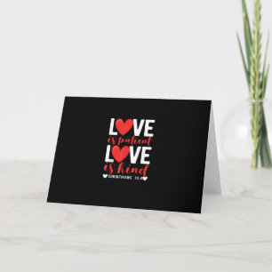 Tarjeta El amor es paciente amable divertido corazón crist