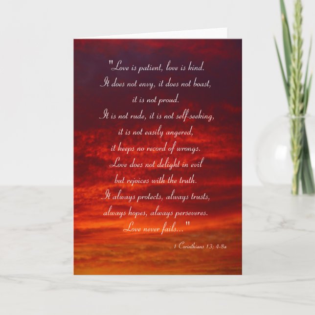 Tarjeta El amor es paciente, el amor es amable (Anverso)