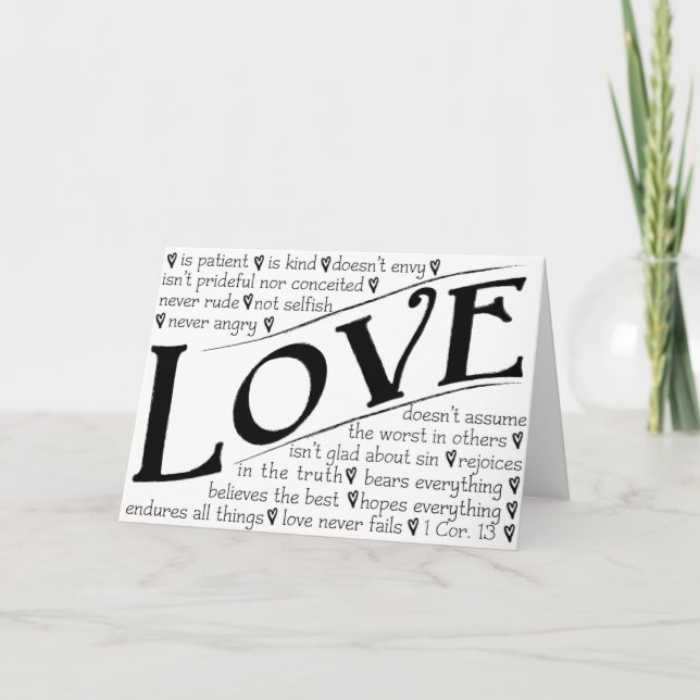 Tarjeta El amor es paciente, el amor es amable (Anverso)