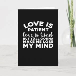 Tarjeta El amor es paciente el amor es amable divertido bo
