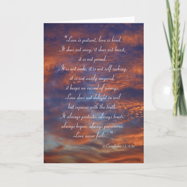 Tarjeta El amor es paciente, el amor es amable | Inspirado (Anverso)