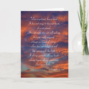 Tarjeta El amor es paciente, el amor es amable   Inspirado