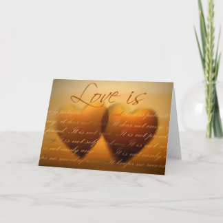 Tarjeta El amor es paciente; el amor es bueno - modificado