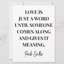 El amor es sólo una palabra hasta que alguien vien