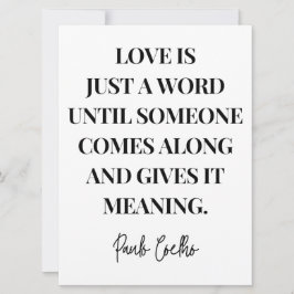 Tarjeta El amor es sólo una palabra hasta que alguien vien