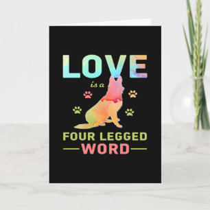 Tarjeta El amor es una palabra de cuatro patas